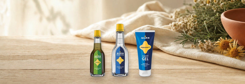 Alpa Francovka Lesana, Alpa Francovka herbal tincture and Alpa Francovka Massage Gel - Czech herbal rubs