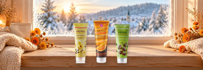 Dermacol Aroma Moment Bourbon Vanilla, Aroma Ritual Belgian Chocolate and Aroma Moment Sicilian Pistachio – Czech shower gels