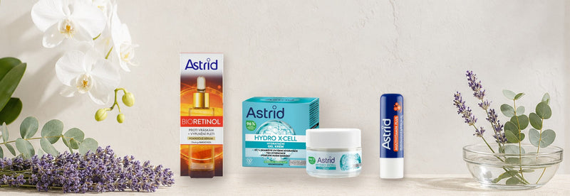 Astrid Bioretinol Serum, Astrid Hydro X-Cell Gel Cream and Astrid Lip Balm - Czech skincare brand Astrid