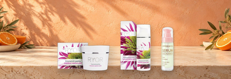 Ryor Enzymatic Peeling, Ryor Depigmentation Cream and Dermacol Niacinamide Serum, Czech care for post-summer dark spots