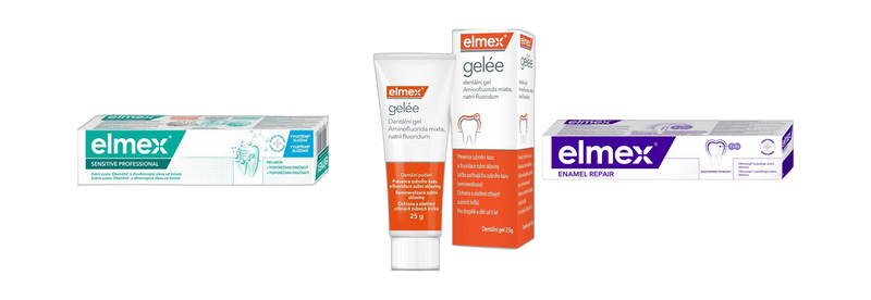 Elmex Sensitive Professional, Elmex Gelee amine fluoride gel and Elmex Opti-namel
