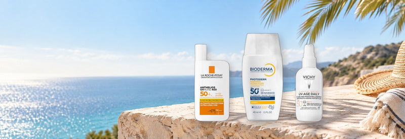La Roche-Posay, Bioderma and Vichy European sunscreens with modern EU UV filters