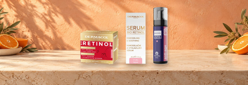 Dermacol Bio Retinol Night Cream, Dermacol Bio Retinol Serum and Renovality Bakuchiol Face Serum - Czech retinol skincare
