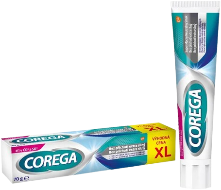 Corega Extra Strong Flavour Free XL denture adhesive cream 70 g