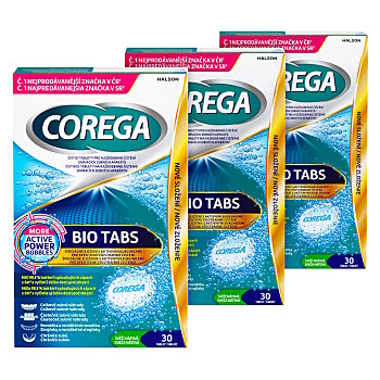 Corega Bio Tabs Cleansing Tablets Triple Pack
