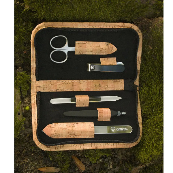 Obroba Large Cork Manicure Case with Tools