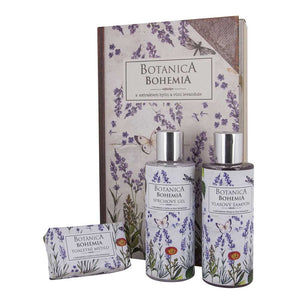 Bohemia Gifts - Set Bohemia Botanica Gel 200ml, Champú 200ml y Jabón 100g - Lavanda