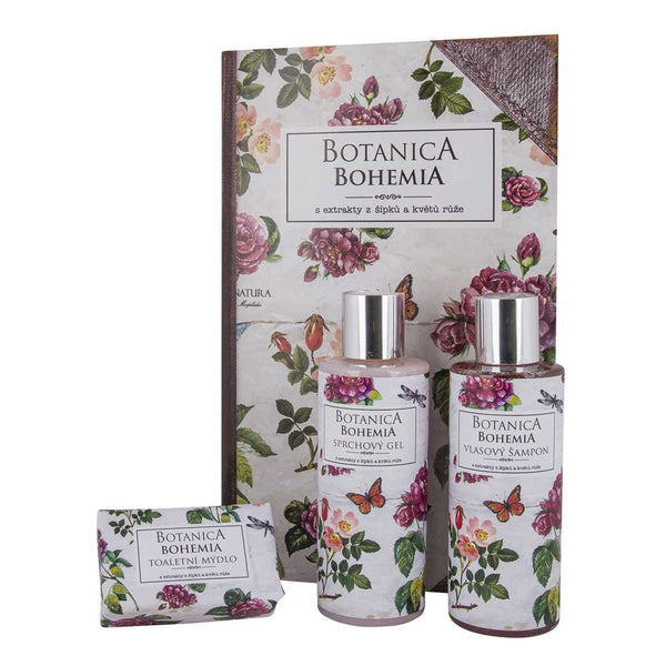 Bohemia Gifts - Botanica Set Gel 200ml, Shampoo 200ml And Soap 100g - Rose