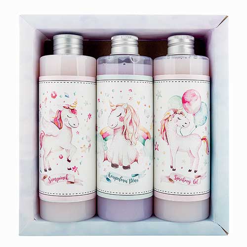 Bohemia Gifts Set For Girls Gel 250ml, Shampoo 250ml And Foam 250ml - Unicorn