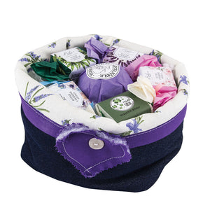 Bohemia Gifts - Bolsa de Tela Botanica Bohemia con Bomba Efervescente y Set de Jabón - Lavanda