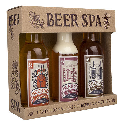 Bohemia Gifts - Set Spa de Cerveza Gel 200ml, Champú 200ml y Espuma de Baño 200ml